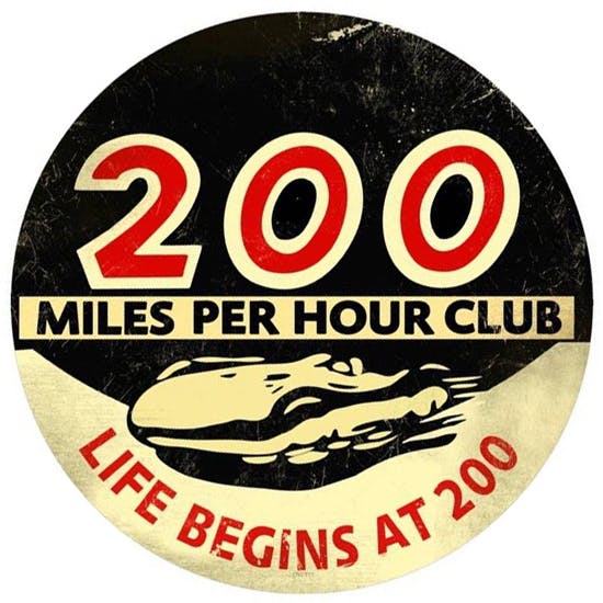 200 MPH Club Vintage Tin Sign