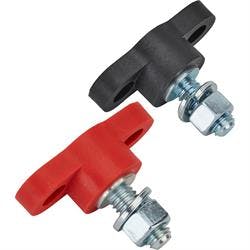 Speedway Red and Black Remote Mount Battery Terminal Studs, Pair