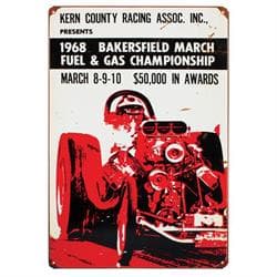 1968 Bakersfield Vintage Tin Sign