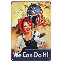 Rosie the Riveter Vintage Tin Sign