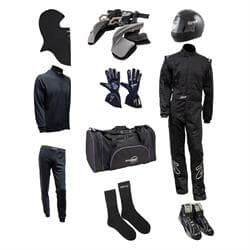 Zamp Mega Racer Safety Kit, ZR-30 Triple-Layer 1-Piece Suit, Blk