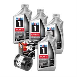 Kawasaki/Yamaha/Honda Oil Change Kit - K&N/Mobil 1 10W40, 4 Quart