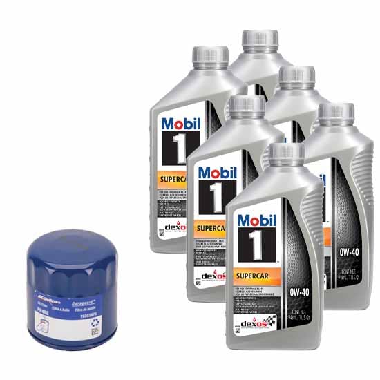 Mobil 1 Dexos R 0W40/AC Delco PF48E Filter Oil Change Kit, 6 qt.