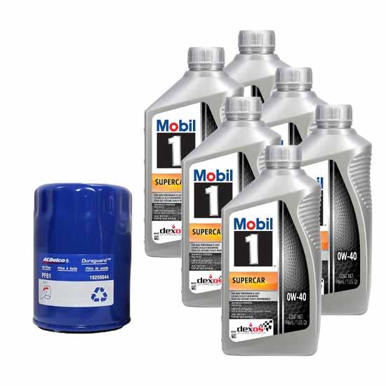 Mobil 1 Dexos R 0W40/AC Delco PF61E Filter Oil Change Kit, 6 qt.