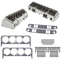 Flo-Tek 102505 Assembled SBC Aluminum Cylinder Heads/Install Kit