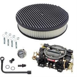 Edelbrock 14073 Performer 750 CFM Man. Carb/Air/Fuel Kit, BLK FIN