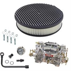 Edelbrock 1412 Performer 800 CFM Manual Carb/Air/Fuel Kit,BLK FIN