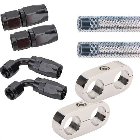 Braided S.S. -6AN Transmission Oil Cooler Line Assembly Kit
