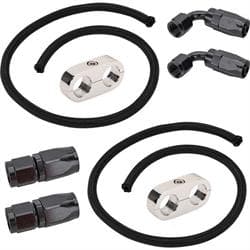 Black Nylon/Rubber -6AN Transmission Oil Cooler Line Assembly Kit