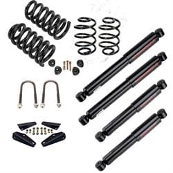 63-72 C10 Lowering Kit, 2" Front 4" Rear Drop w/ Shock Relocation