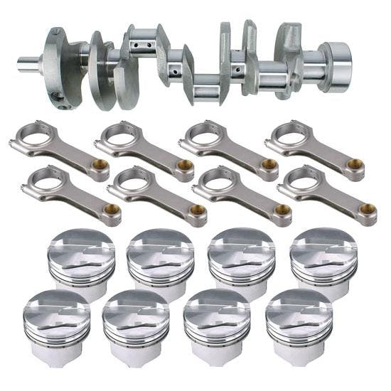Premium Chevy 350 Rotating Assembly, 1-Piece Main, Flat Top, 6.0 Rod
