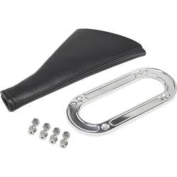 Floor Mount Parking Brake Boot with Billet Aluminum Ring,Polished