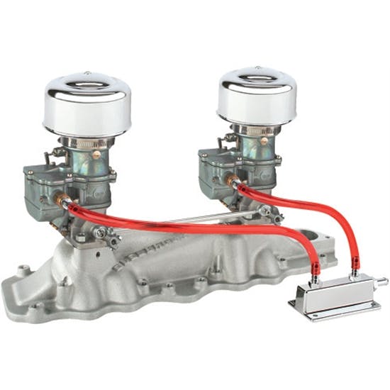 9 Super 7® 2x2 Carb/Edelbrock Intake Manifold Kit 1938-48 Flathead