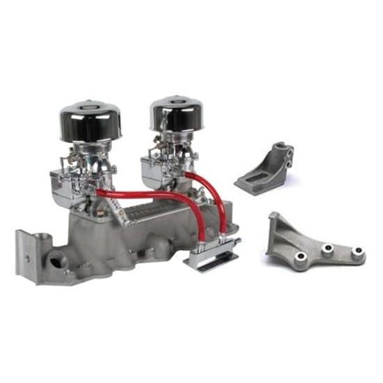 Chrome 9 Super 7® 2x2 Carb/Intake Manifold Kit, 1942-48 Flathead