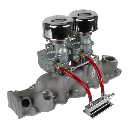 Plain 9 Super 7® 2x2 Carb/Offy Intake Kit, 1949-53 Flathead