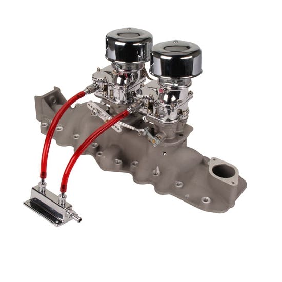 Chrome 9 Super 7® 2x2 Carb/Intake Manifold Kit, 1932-48 Flathead