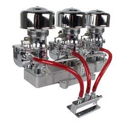 Three Chrome 9 Super 7® Carbs to 4-Bbl Intake Manifold Adapter Kit