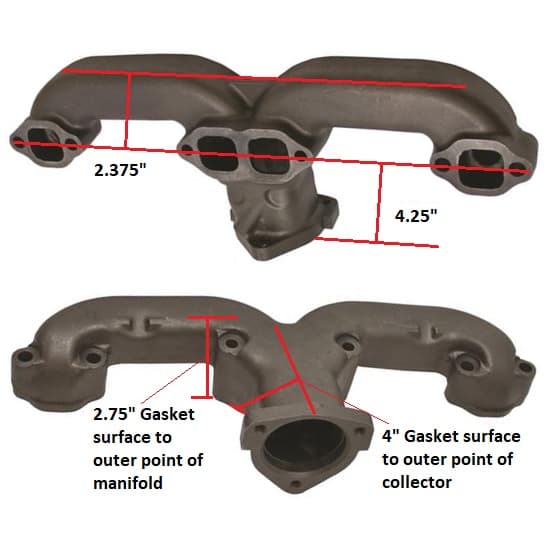 Smoothie Rams Horn Exhaust Manifolds, Small Block Chevy, Chrome