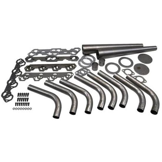 Small Block Ford Lake Style Header Kit, 1-5/8 Tube, 4 Inch Cone