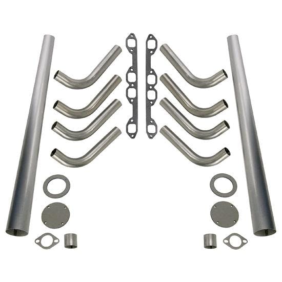 Ford 292-312 Y-Block Lake Style Header Kit, 1-5/8 Tube, 3-1/2 In Cone