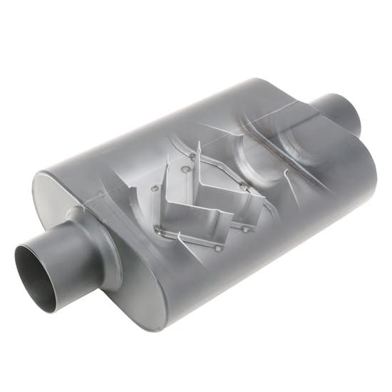 Stainless Steel Chamber Muffler, 2.25 Inch, Offset/Centered