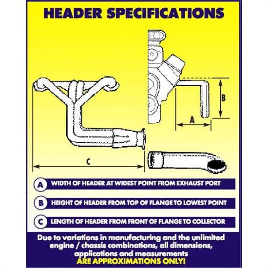 1955-1957 Small Block Chevy Chassis Headers, Chrome