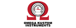 Brand logo for Omega Kustom Instruments Gauges and Instrumentation