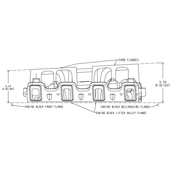 Holley 300-120 LS Carbureted Mid Rise Dual Plane Intake Manifold