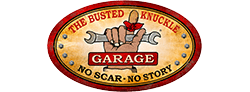 Brand logo for On Sale Items Busted Knuckle Garage Street Apparel, Gifts and Literature