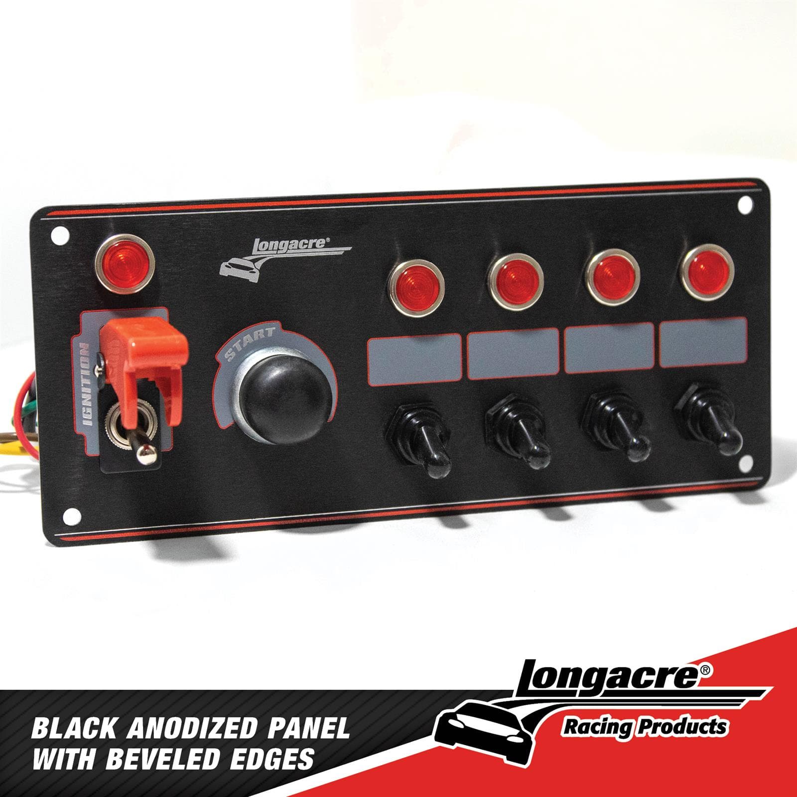 Longacre® 52-44869 Alum. Flip-Up Ignition Switch Panel, Black