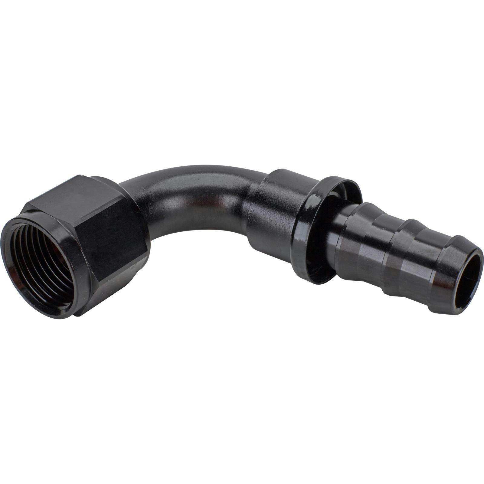 Black Socketless Push-On Hose End Fittings, AN10, Straight/45/90