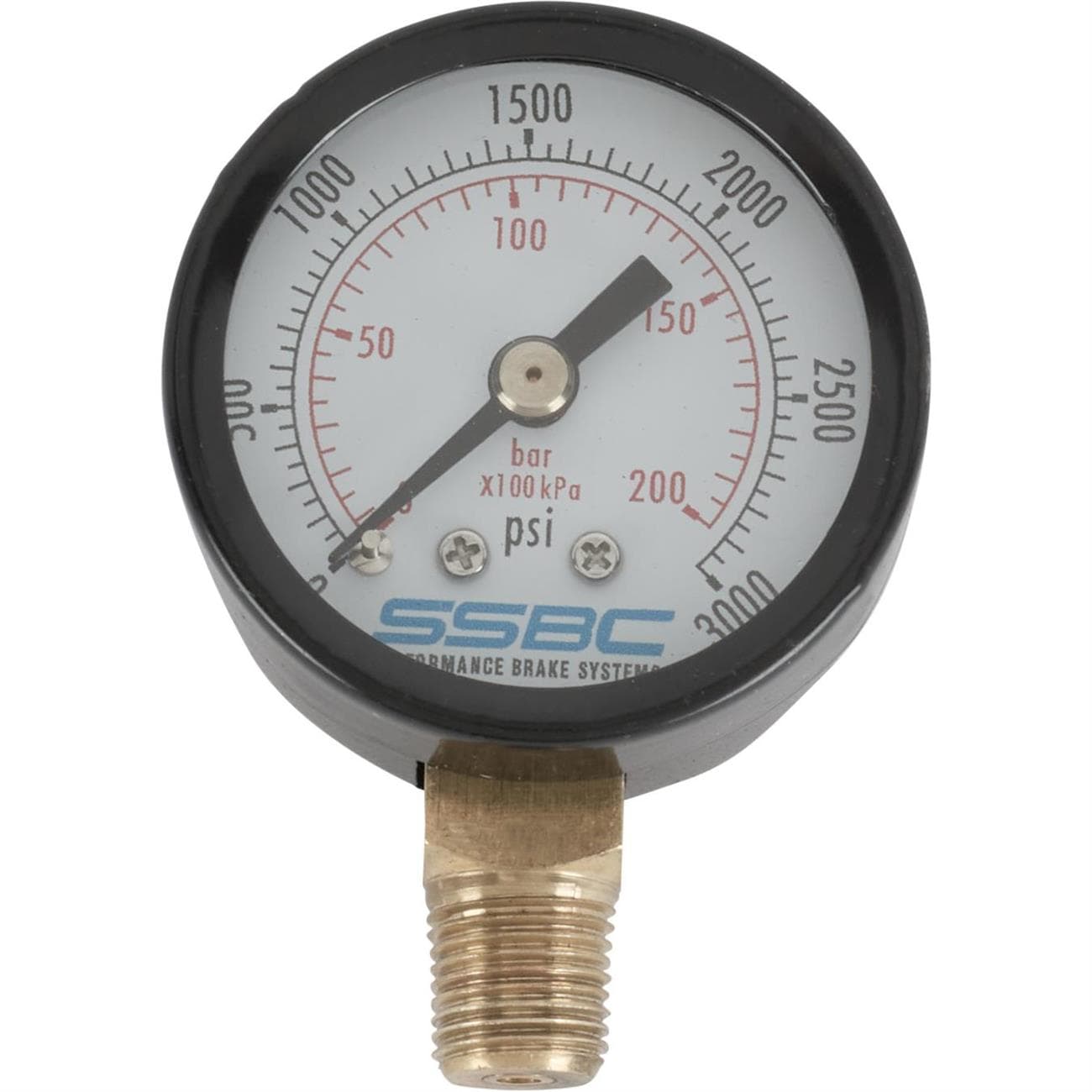 1.50 Inch Brake Pressure Gauge Kit, 0-3000 PSI