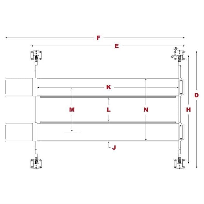 BendPak 5175004 Four-Post Vehicle Lift 14,000 Lbs, 82" Rise
