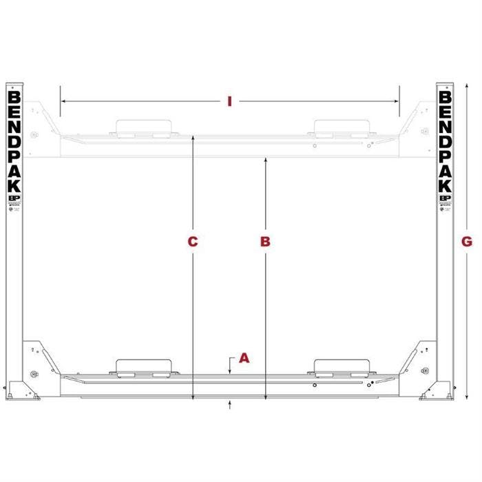 BendPak 5175170 Four-Post Vehicle Lift 14,000 Lbs