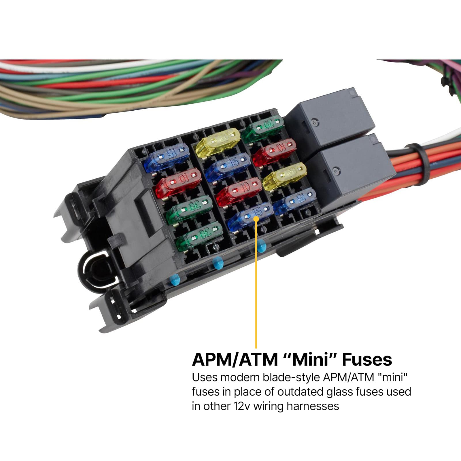 Simple 12 Circuit Wiring Harness Kit with 12v Fuse Block