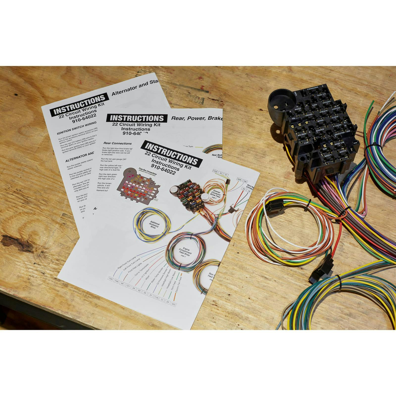22-Circuit Universal Automotive Aftermarket Wiring Harness Kit