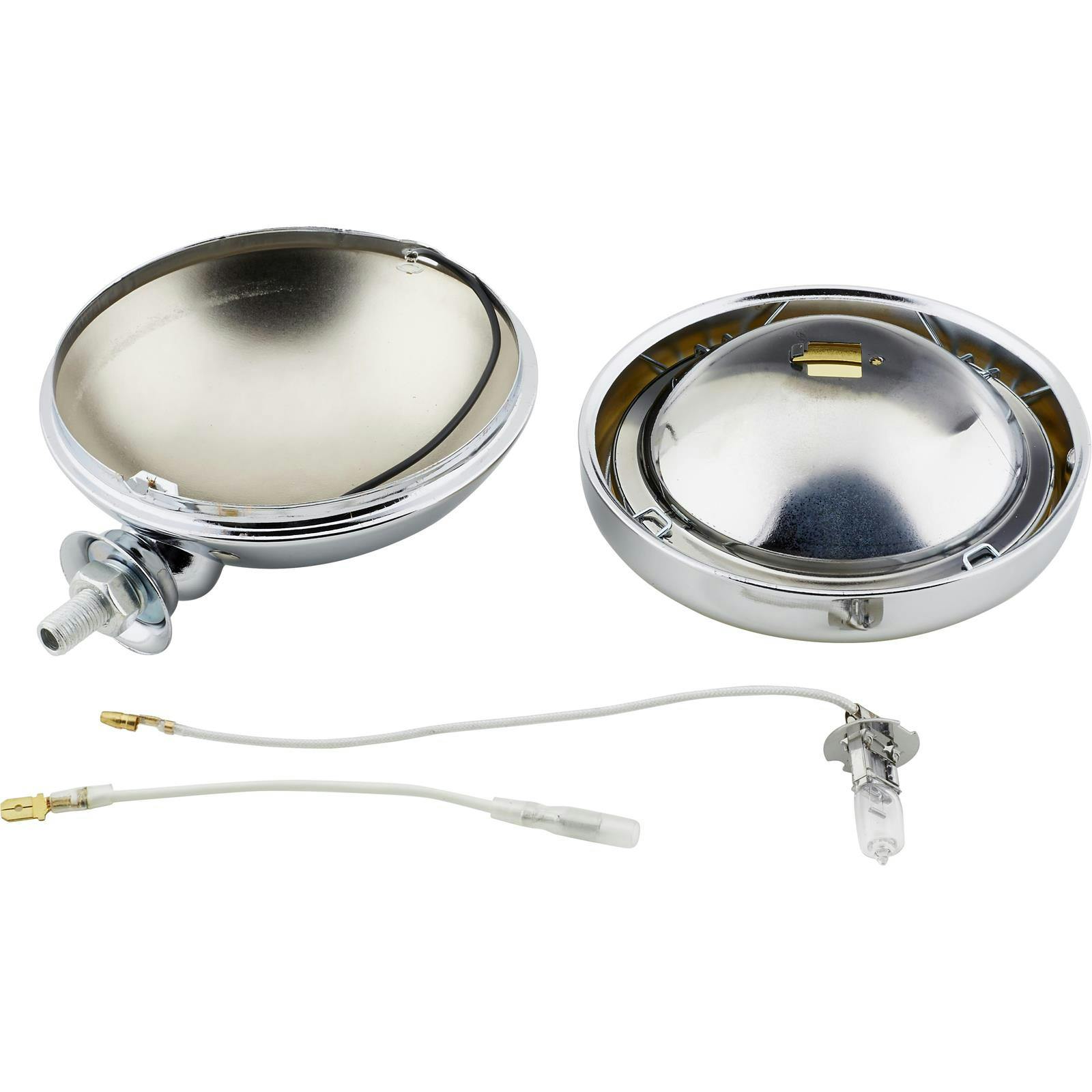 Chrome Vintage Fog Light, 12 Volt, Amber Lens - 2 PK