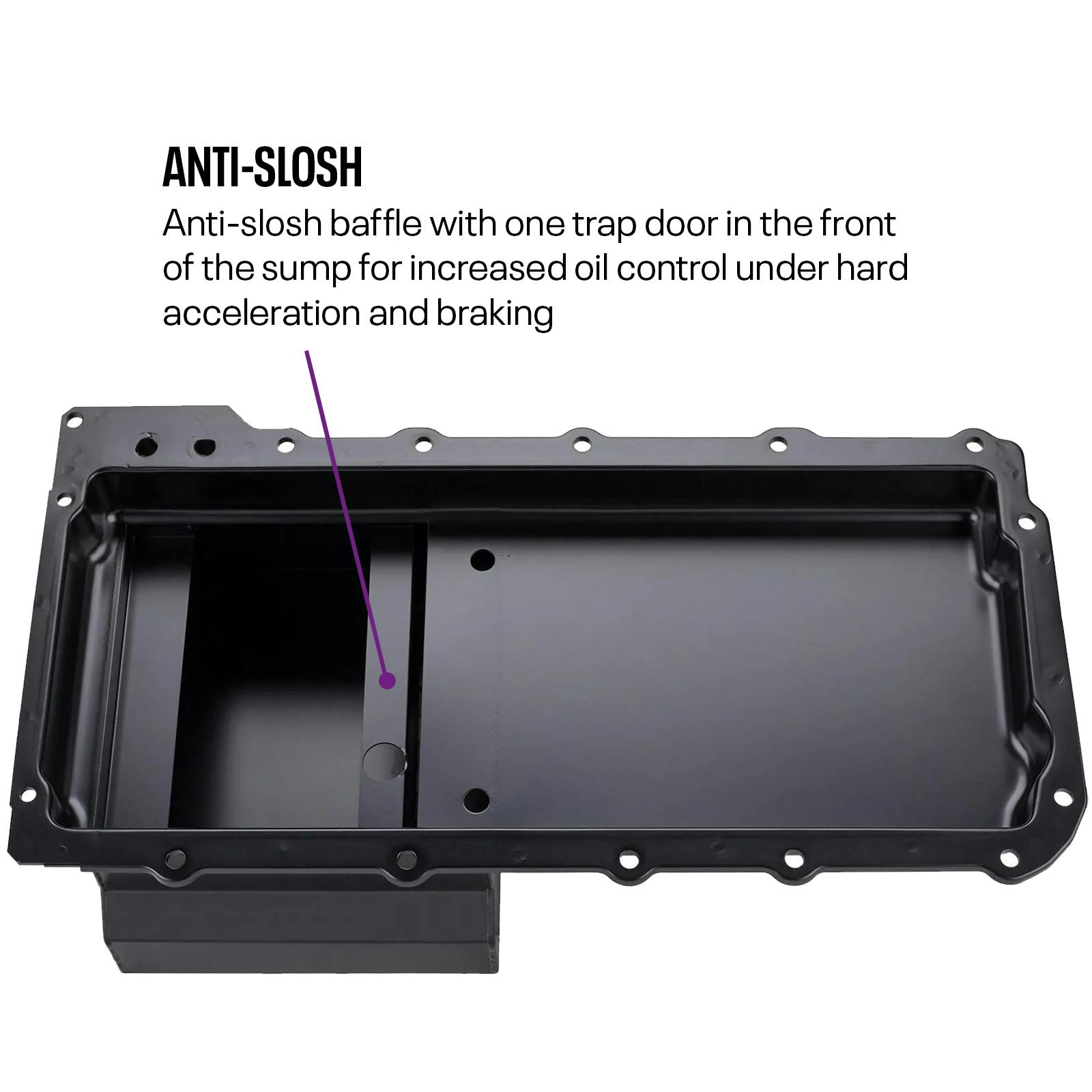 LS Engine Swap Conversion Low Profile Oil Pan Kit, Black, 10 AN