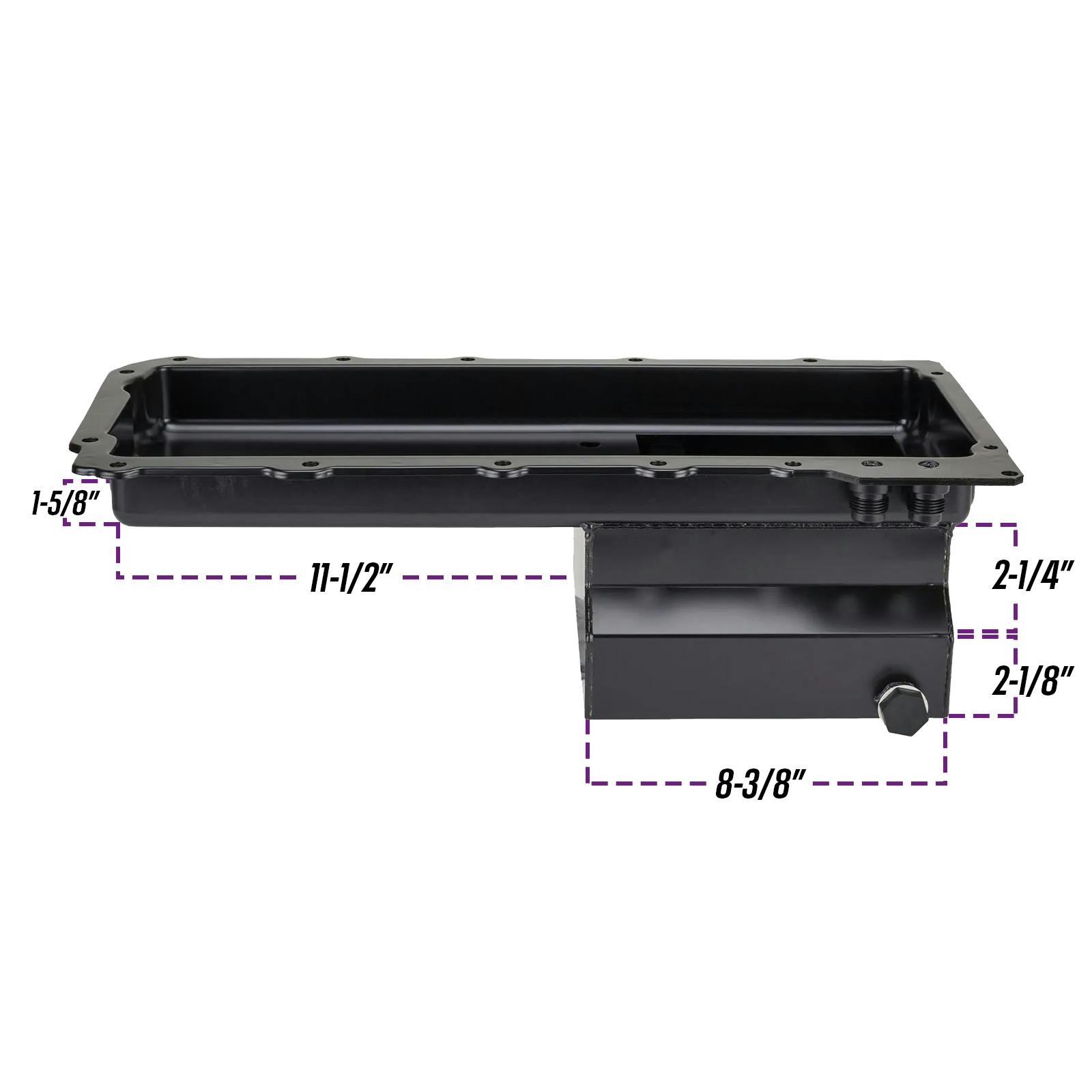LS Engine Swap Conversion Low Profile Oil Pan Kit, Black, 10 AN