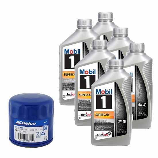 Mobil 1 0W40 Dexos R 12 Quart Oil/AC Delco PF64 Filter Change Kit