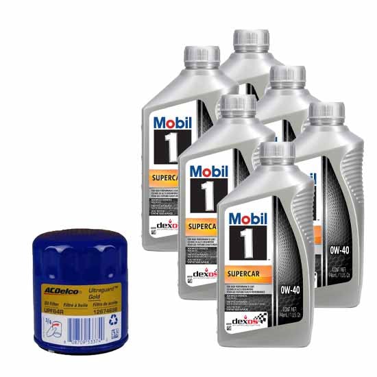 Mobil 1 0W40 Dexos R 12 Quart Oil/AC Delco UP64R Filter Change Ki