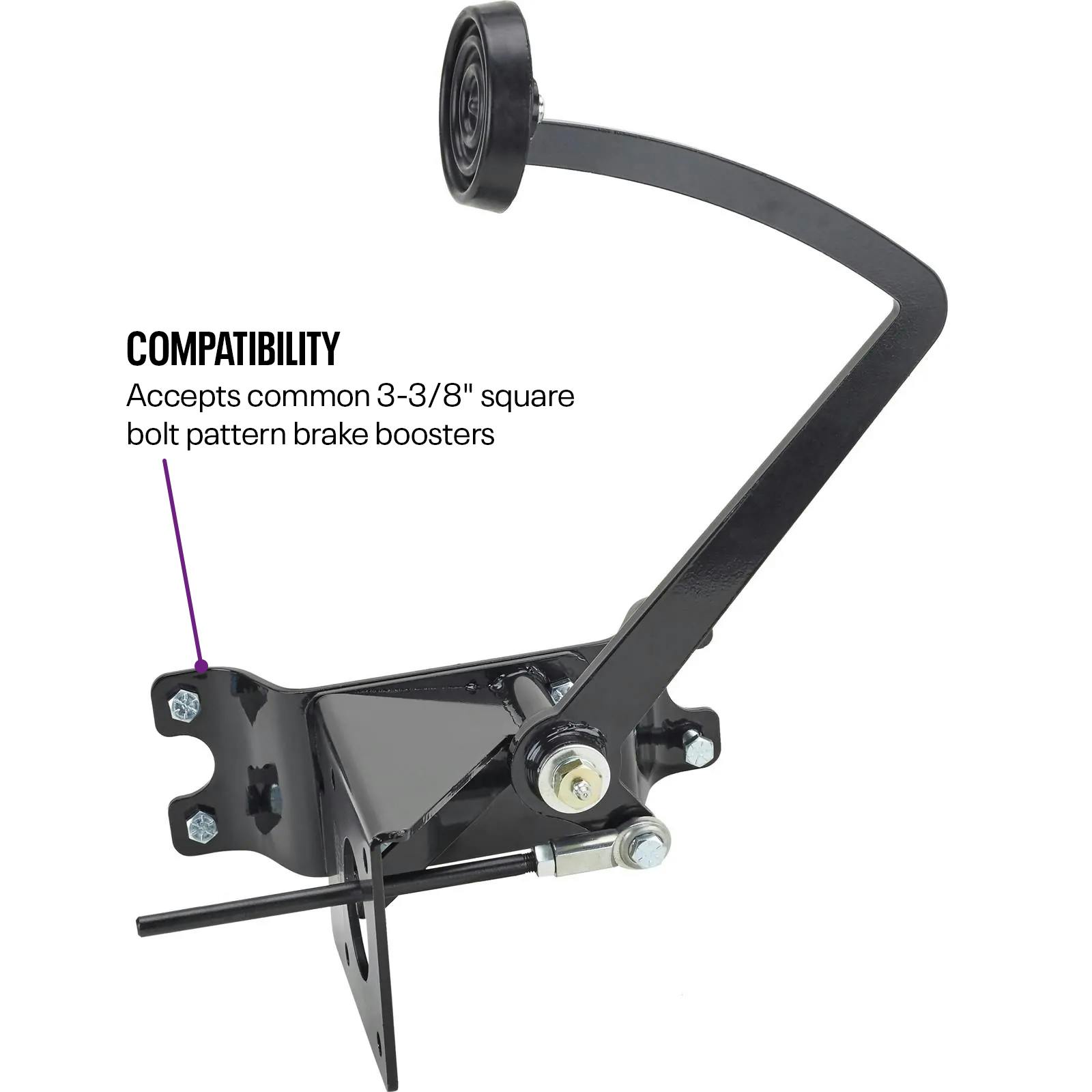 Black Universal Brake Pedal/Master Cylinder Frame Bracket