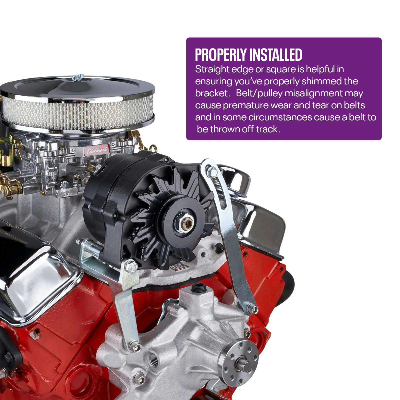 Small Block Chevy Upper Alternator Bracket, Plain