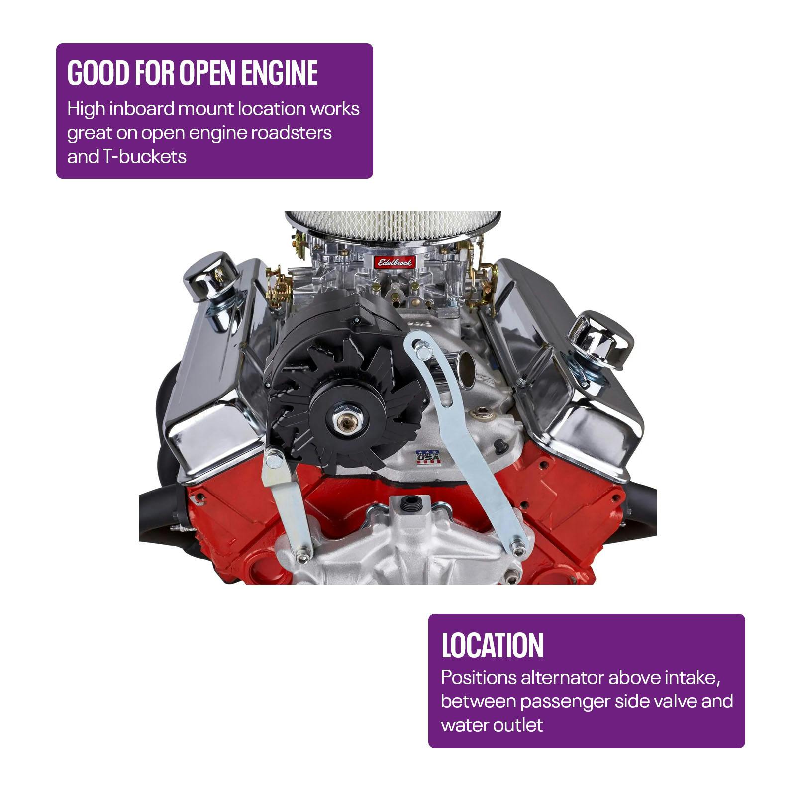 Small Block Chevy Upper Alternator Bracket, Plain