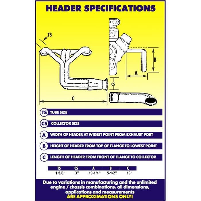 Patriot Exhaust H8440 1953-1956 F100 Fenderwell Y-Block Headers, Plain