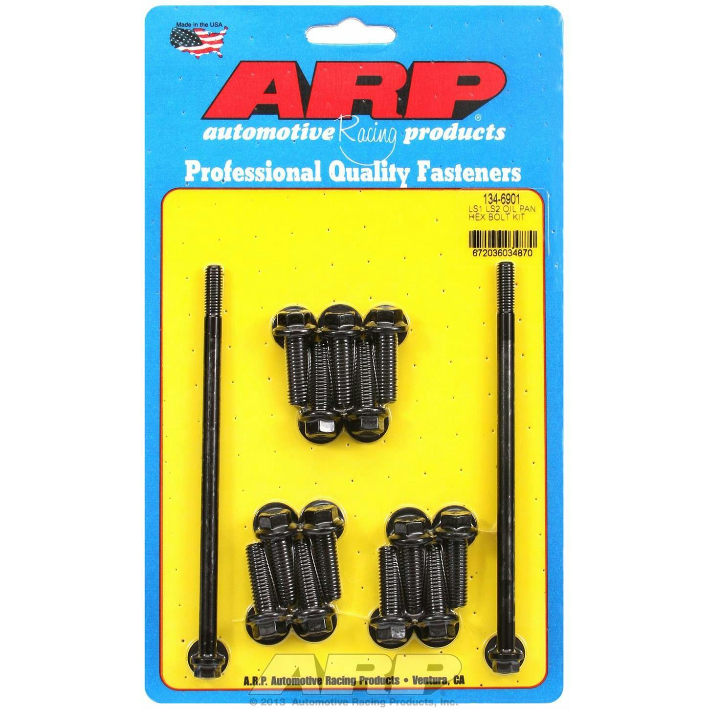 ARP 134-6901 Oil Pan Bolt Kit, Chevy LS Engine, Black Hex Head