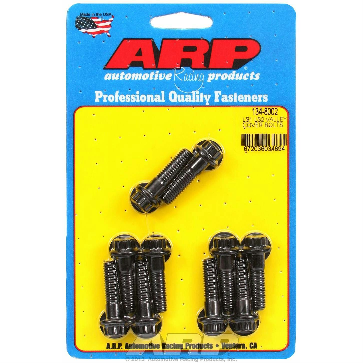ARP 134-8002 Valley Cover Bolt Kit, Chevy LS Engine, Black 12-pt