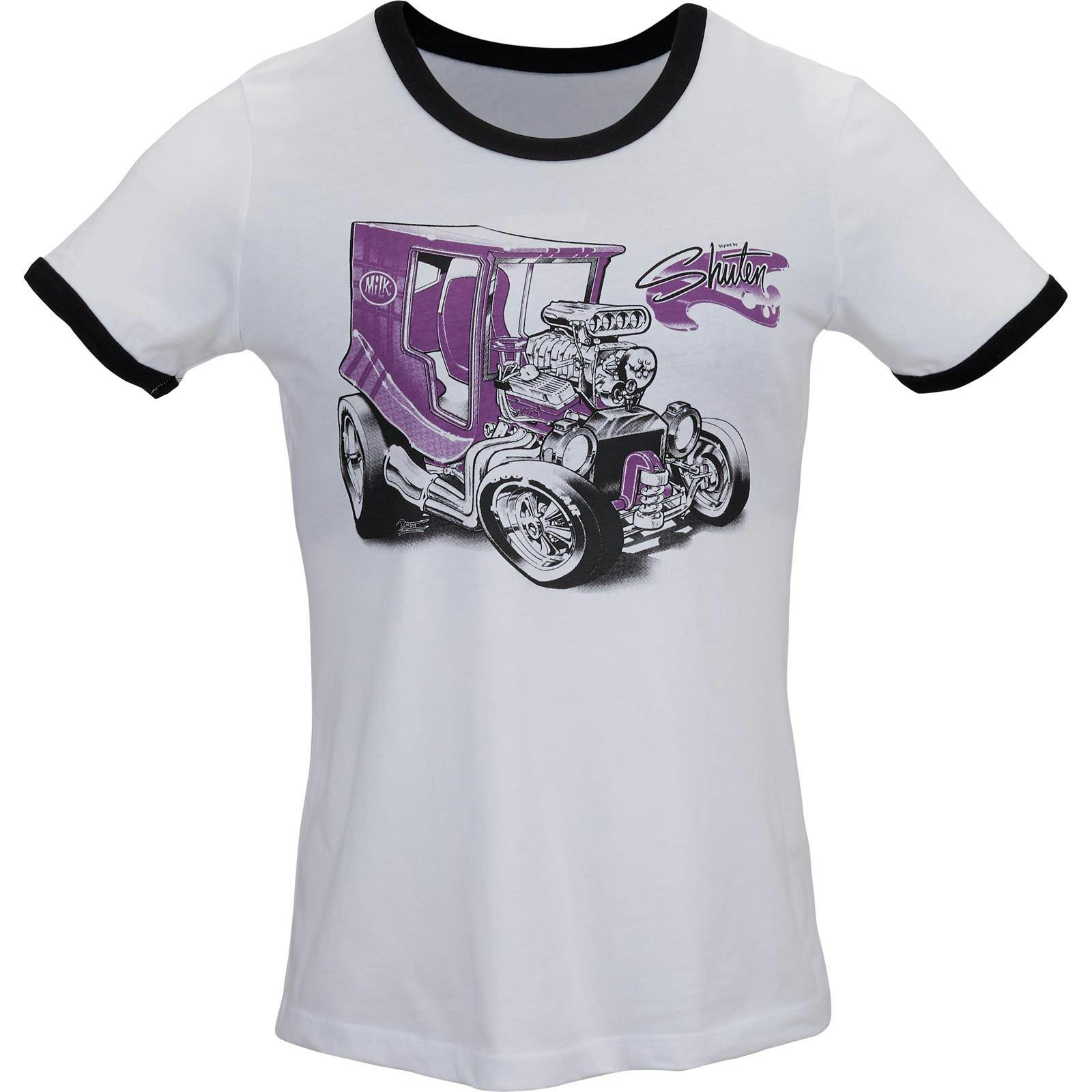 Styled by Shuten 101200WR Milk Truck Ladies Ringer T-Shirt