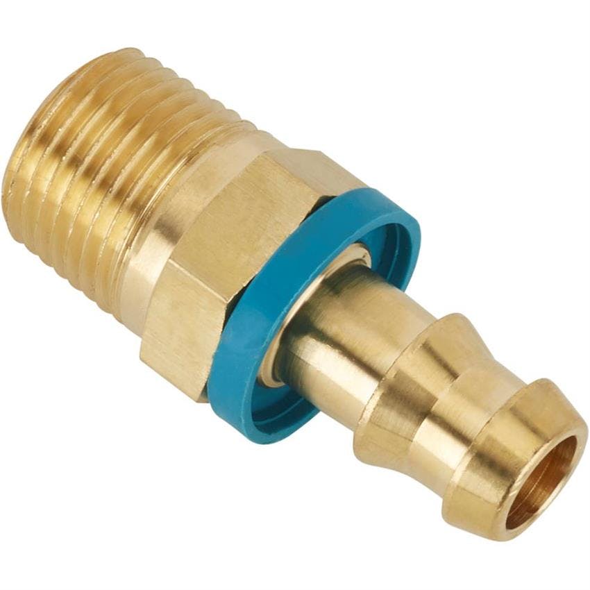 Straight Socketless Push-On Fitting, 30 Degree Taper, -8 AN to 1/2 NPT