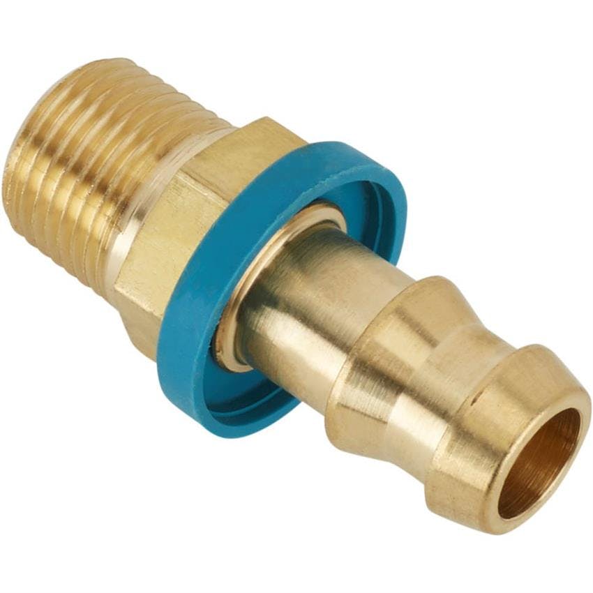 Straight Socketless Push-On Fitting, 30 Degree Taper, -8 AN to 3/8 NPT